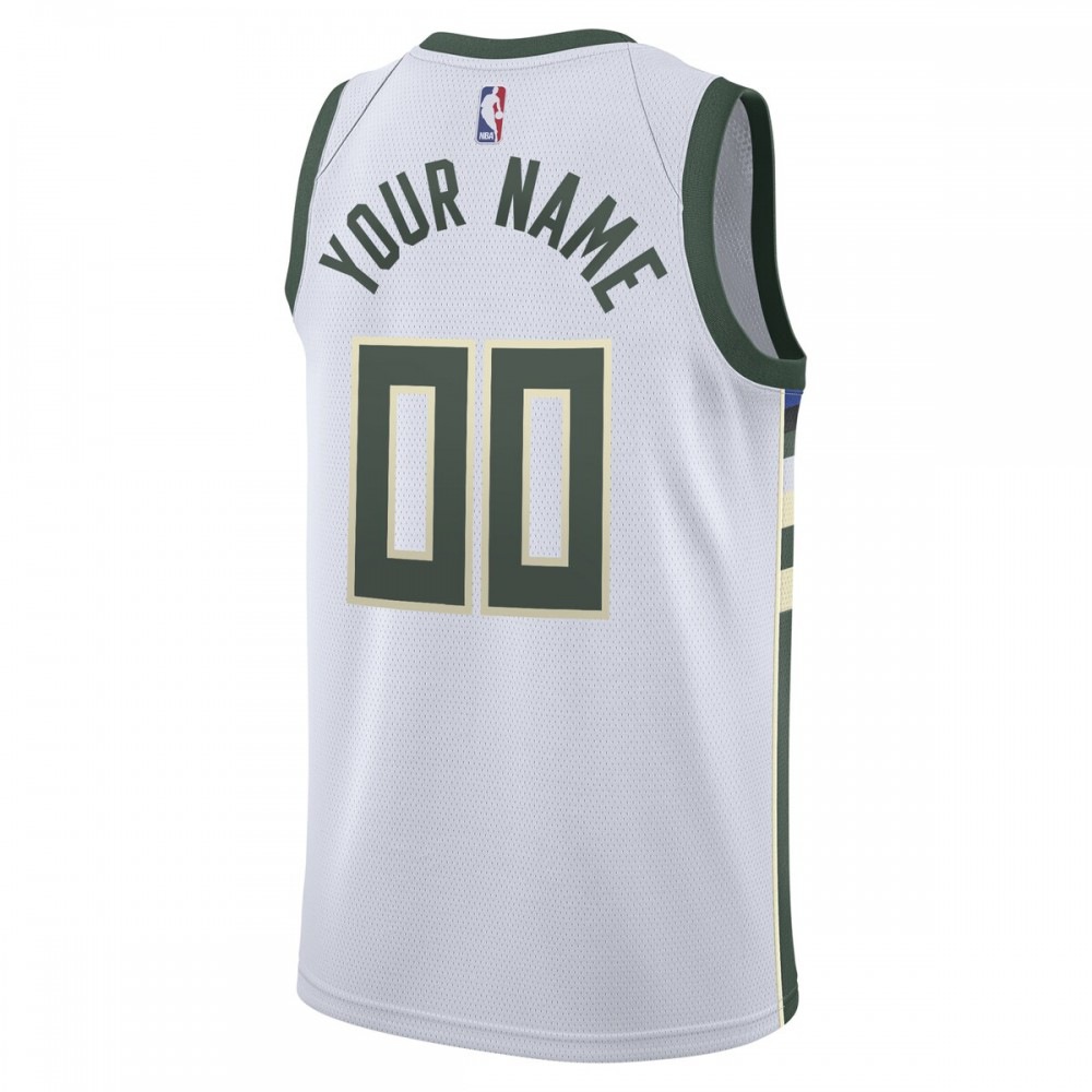 Milwaukee Bucks 2020/21 Swingman Custom Jersey - Association Edition - White-Pro Kit Vault | Brand New 26/27 Sports Jerseys